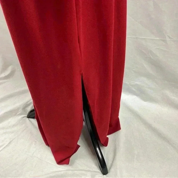 ZARA Midi Dress Ballon Sleeve Maroon W/ Buttons On Shoulder Ties Small - Picture 5 of 8